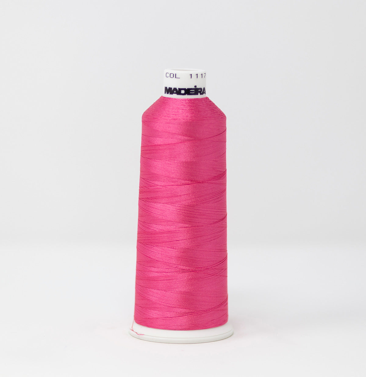 #910-1117 5,500 yard cone of #40 weight Flamingo Pink Madeira Rayon machine embroidery thread